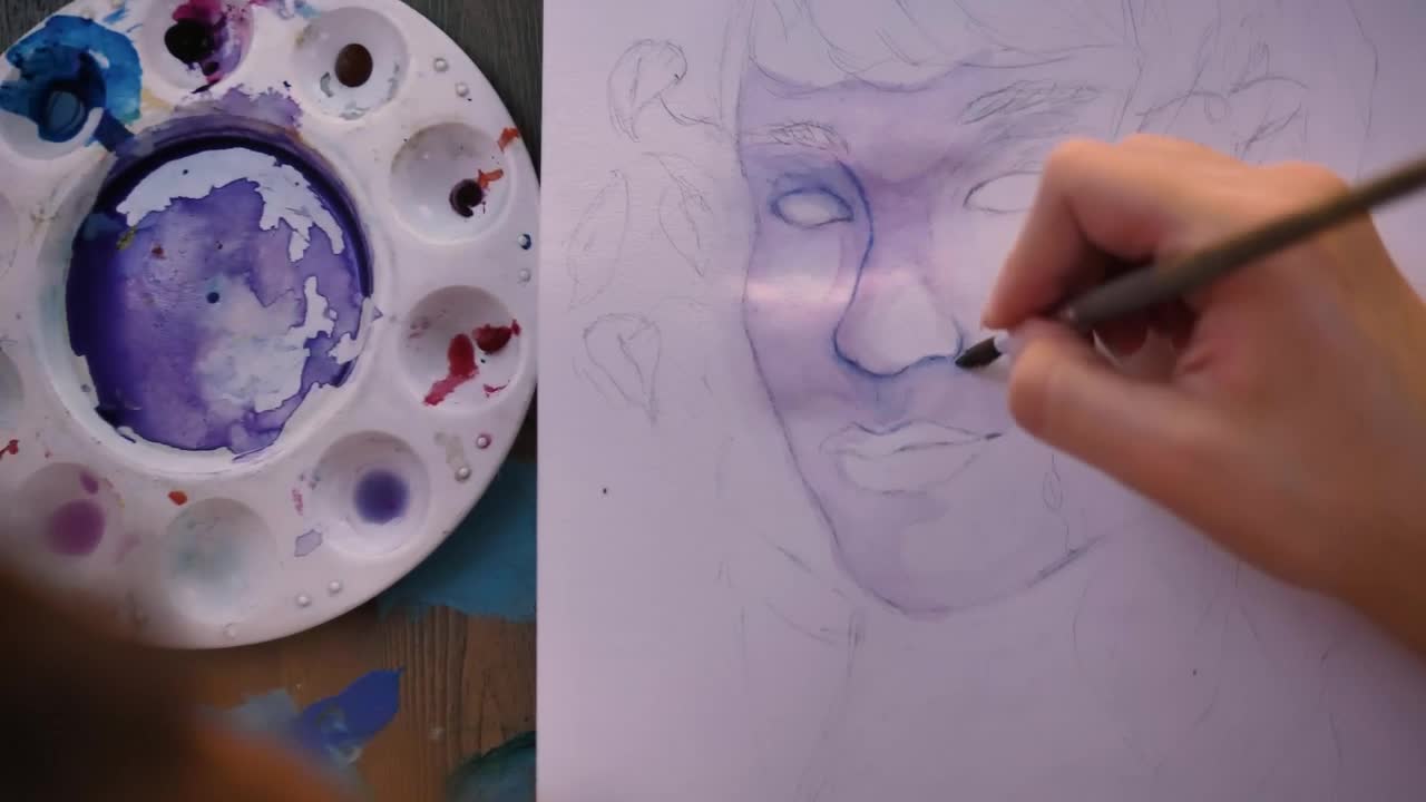 Free Stock Video Woman Painting A Face With Watercolors Live Wallpaper - Free Download