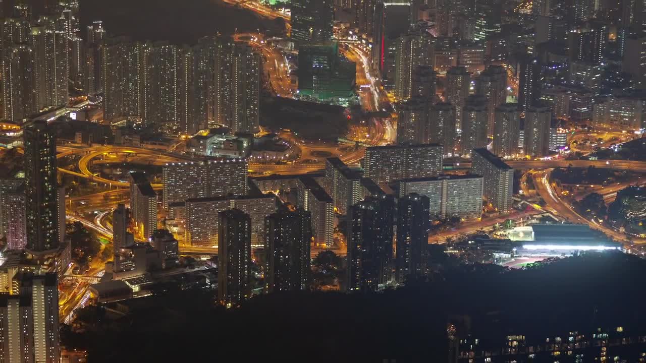 Stock Video Hong Kong Cityscape And Traffic At Night Animated Wallpaper - Free Download