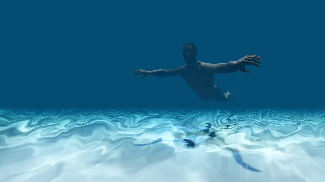 Stock Video Computer Animated Person Swimming Underwater Live Wallpaper For PC - Free Download