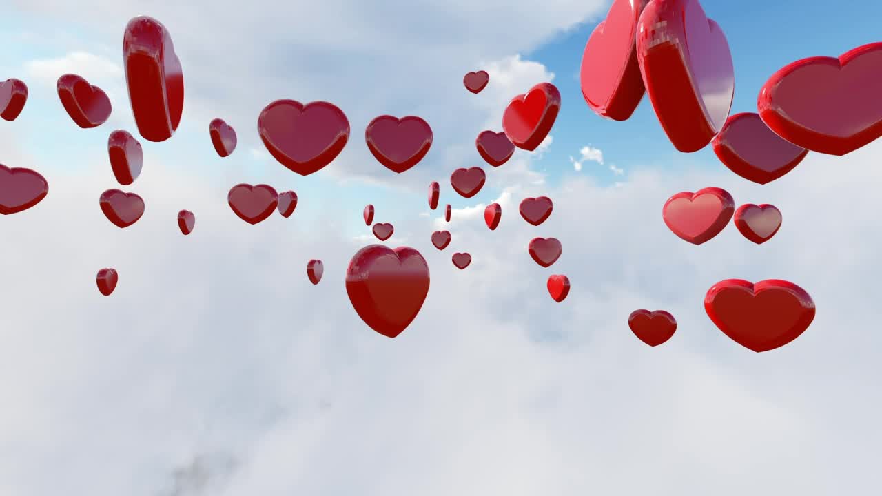 Stock Video Floating Hearts In The Sky Live Wallpaper For PC - Free Download