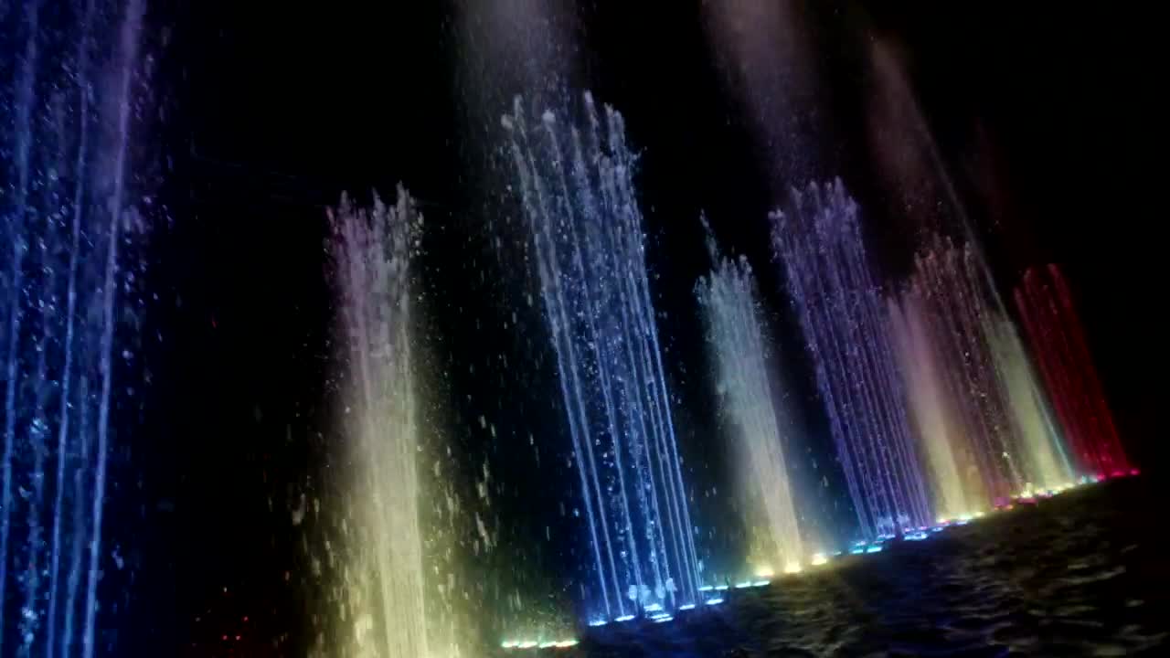 Stock Video Colorful Water Fountain Display Live Wallpaper For PC - Free Download