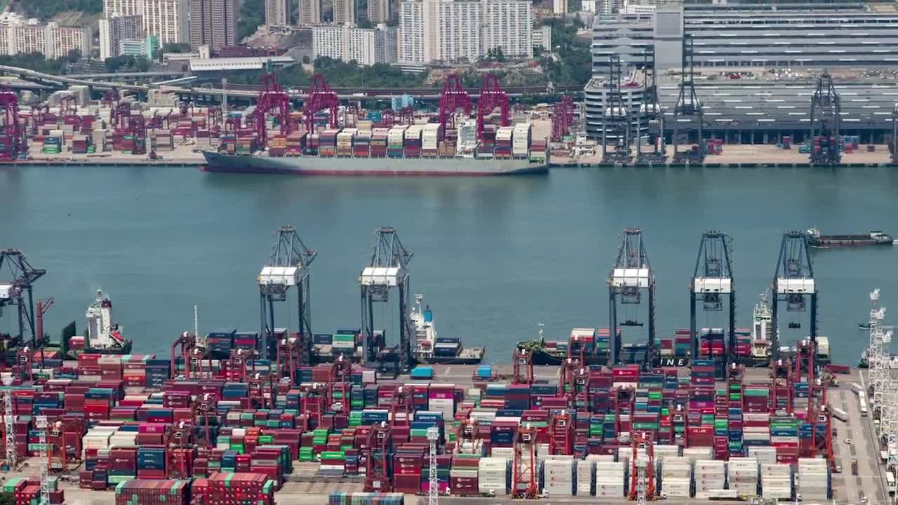 Stock Video Hong Kong Container Terminal Animated Wallpaper - Free Download