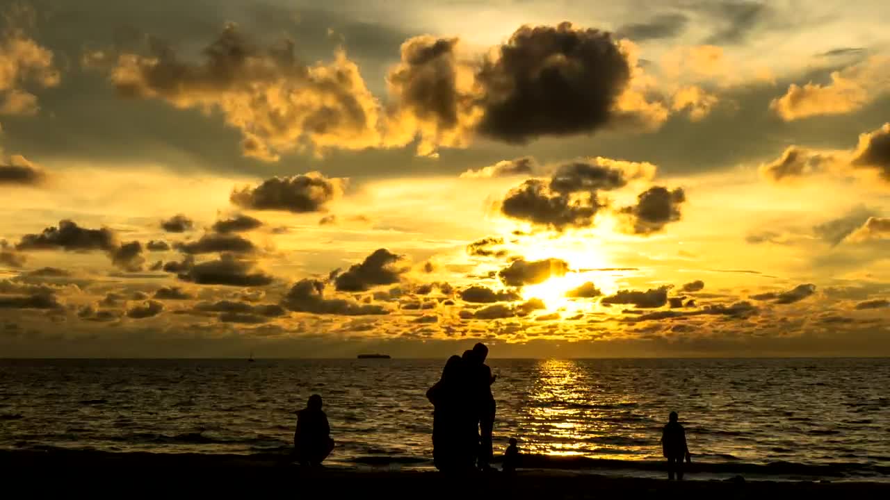 Stock Video Family Silhouetted At The Beach Live Wallpaper For PC - Free Download