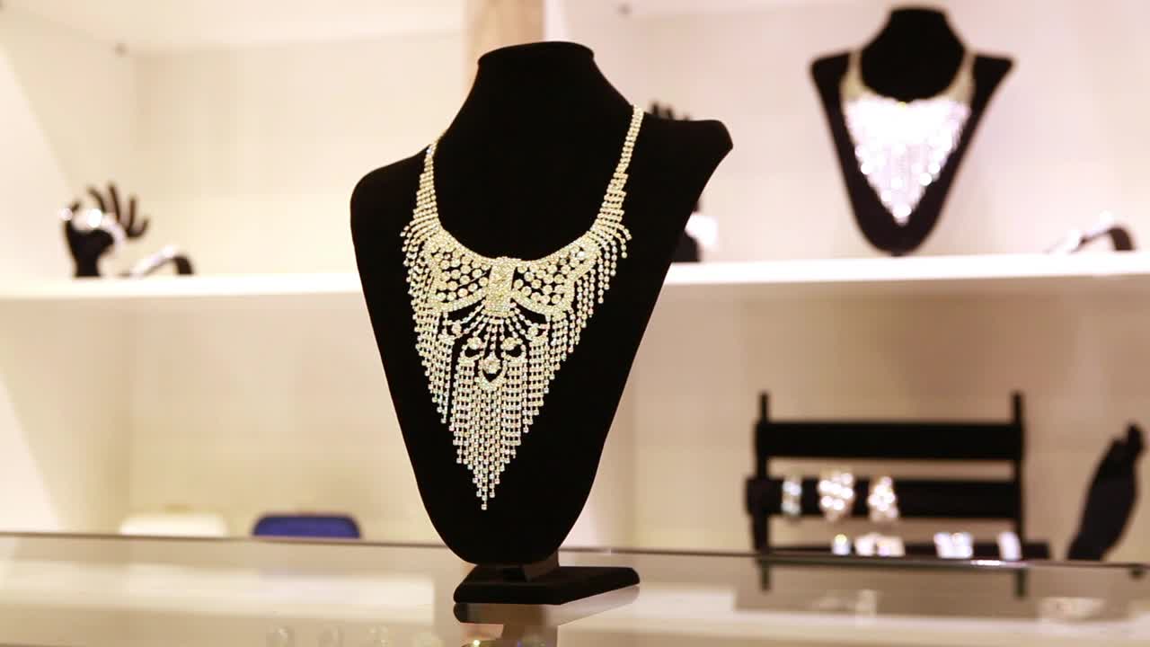 Video Stock Placing Exhibitors Necklaces In A Jewelry Live Wallpaper Free - Free Download