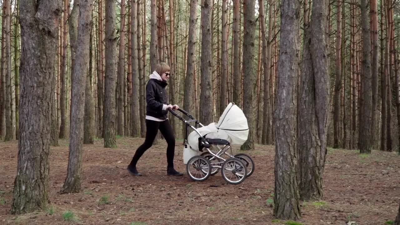 Stock Footage Walking With Her Baby In The Woods Live Wallpaper - Free Download