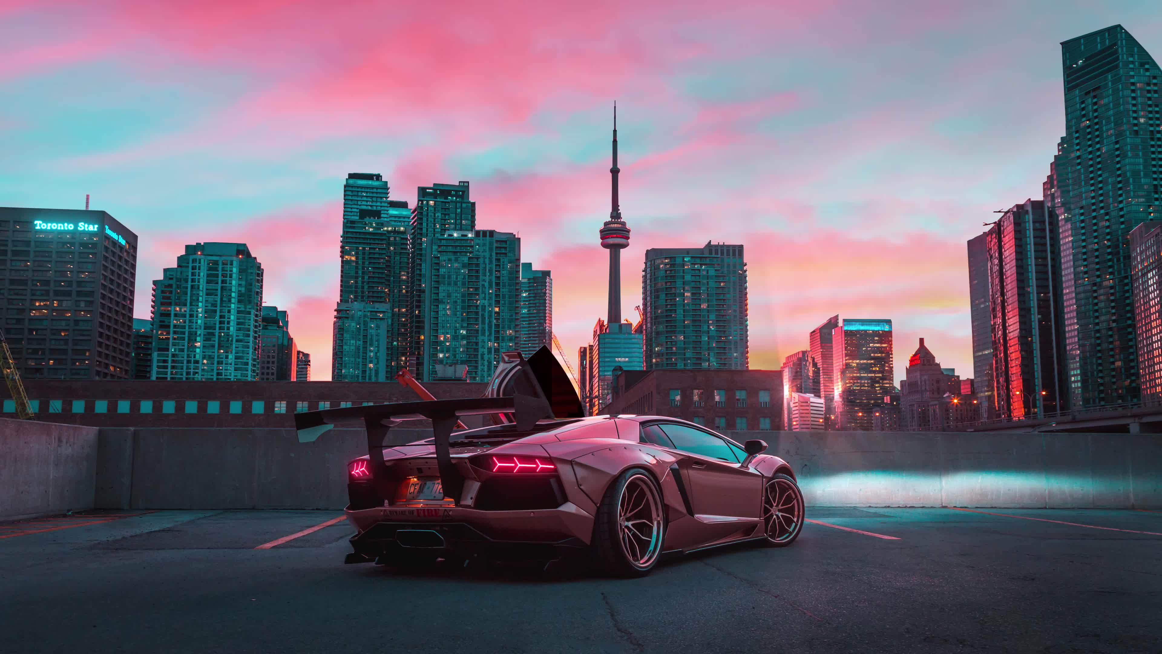 Lambo Aventador Car 4K Animated Windows - Free Download