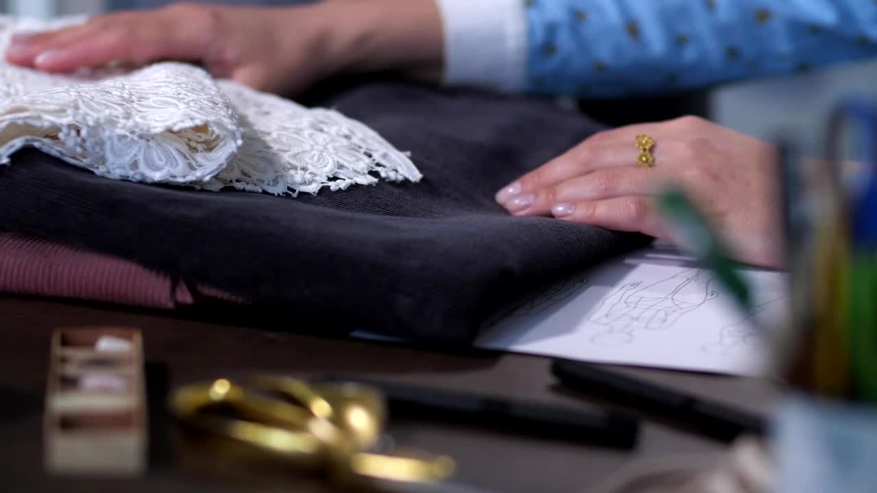 Video Stock Choosing Different Fabrics For Sewing Live Wallpaper For PC - Free Download
