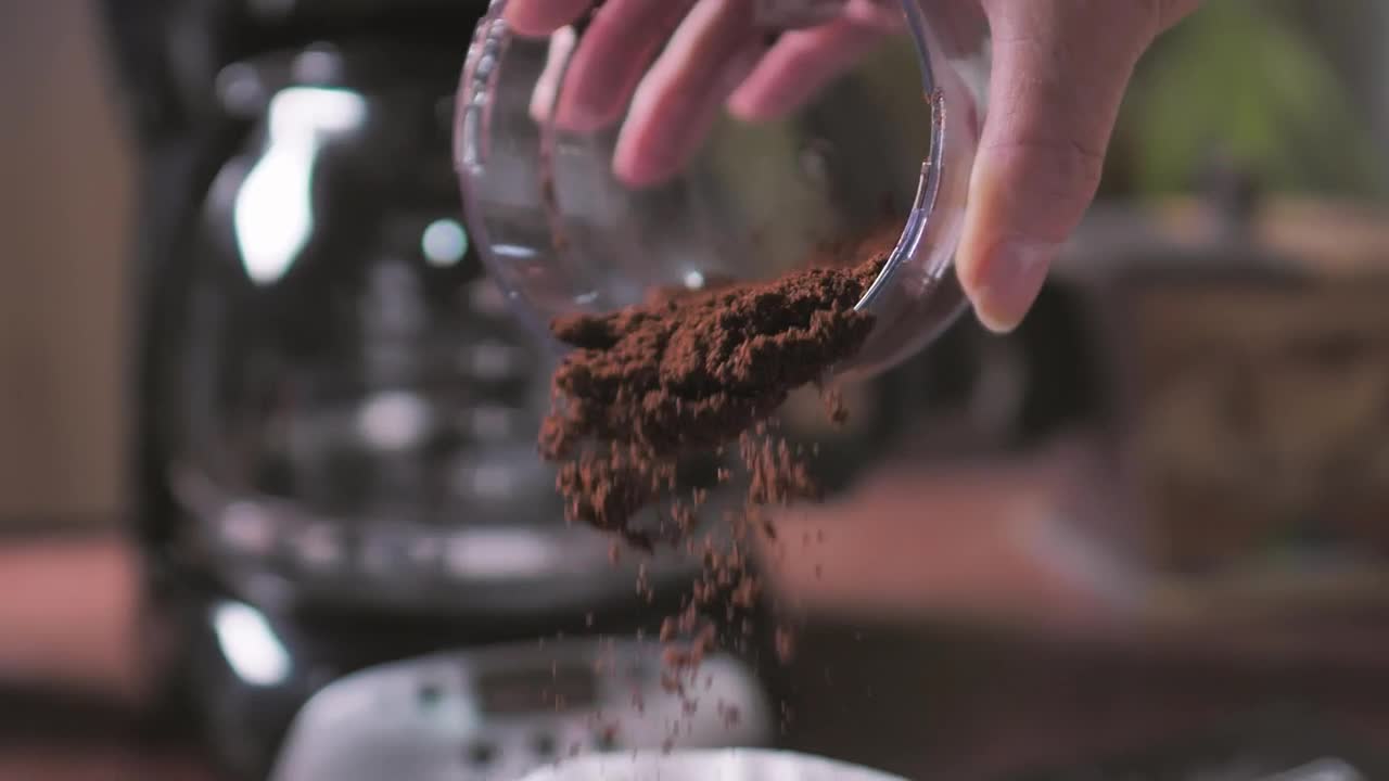 Stock Video Coffee Powder Being Poured On The Coffee Maker Filter Live Wallpaper For PC - Free Download