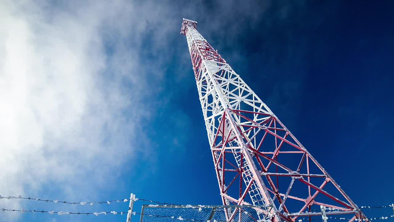 Stock Video Communications Tower And Winter Sky Low View Live Wallpaper For PC - Free Download