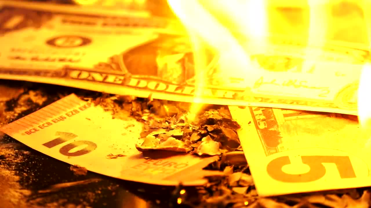 Stock Video Money On Fire Covered In As Animated Wallpaper - Free Download