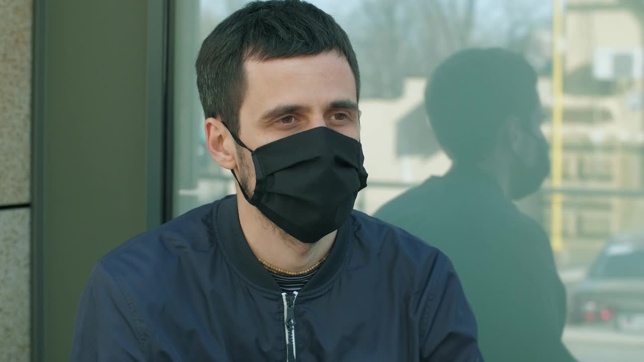 Stock Video Man With Fever In The Street Wearing Mas Animated Wallpaper - Free Download