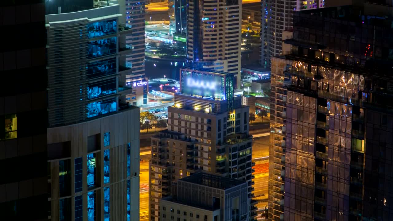 Stock Video Dubai Billboard And Cityscape At Night Live Wallpaper For PC - Free Download