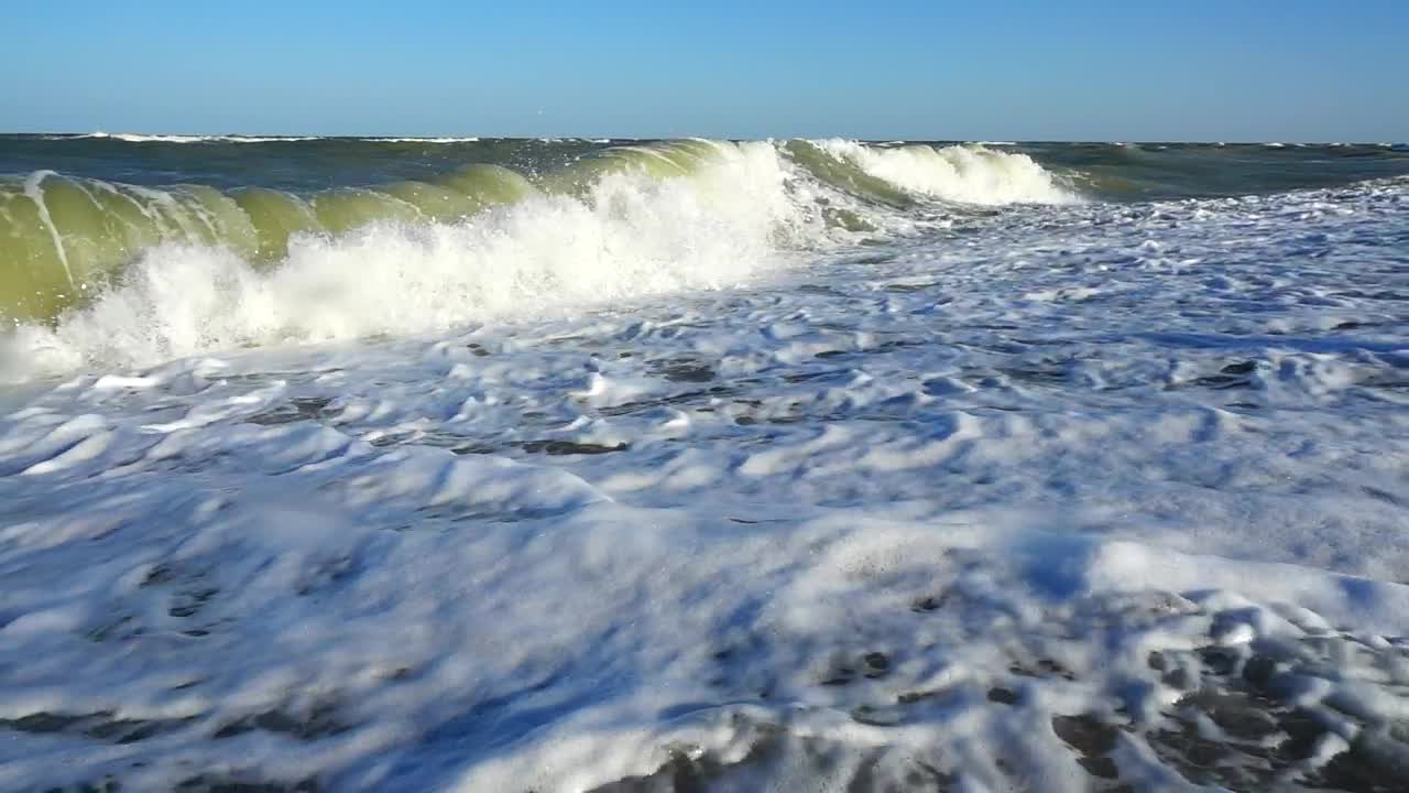 Stock Footage Wave Of The Sea Breaking On The Shore Live Wallpaper - Free Download