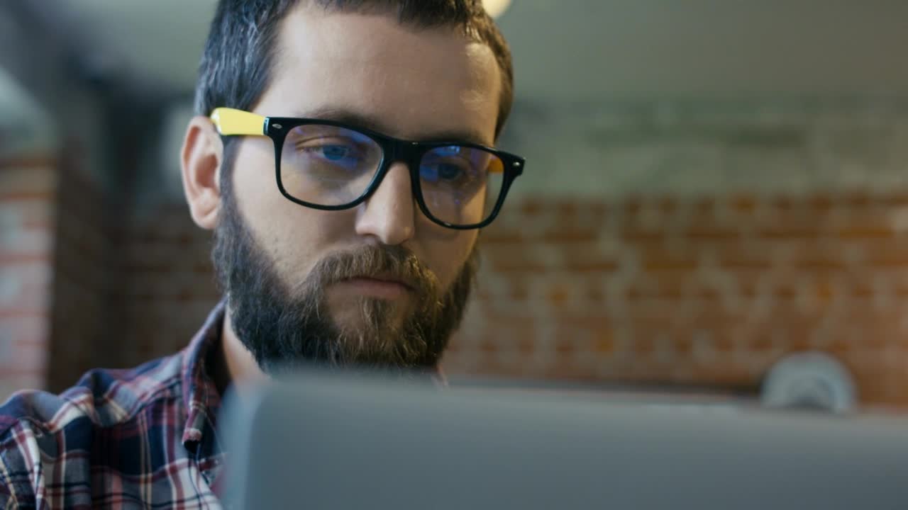 Stock Video Focused Man Watching At Computer Live Wallpaper For PC - Free Download