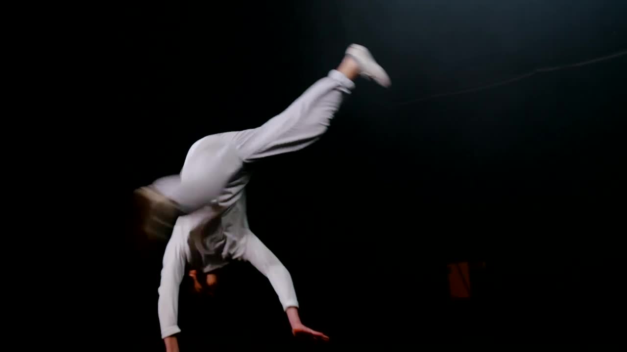 Free Stock Video Young Break Dancer Performing In White Clothes Live Wallpaper - Free Download