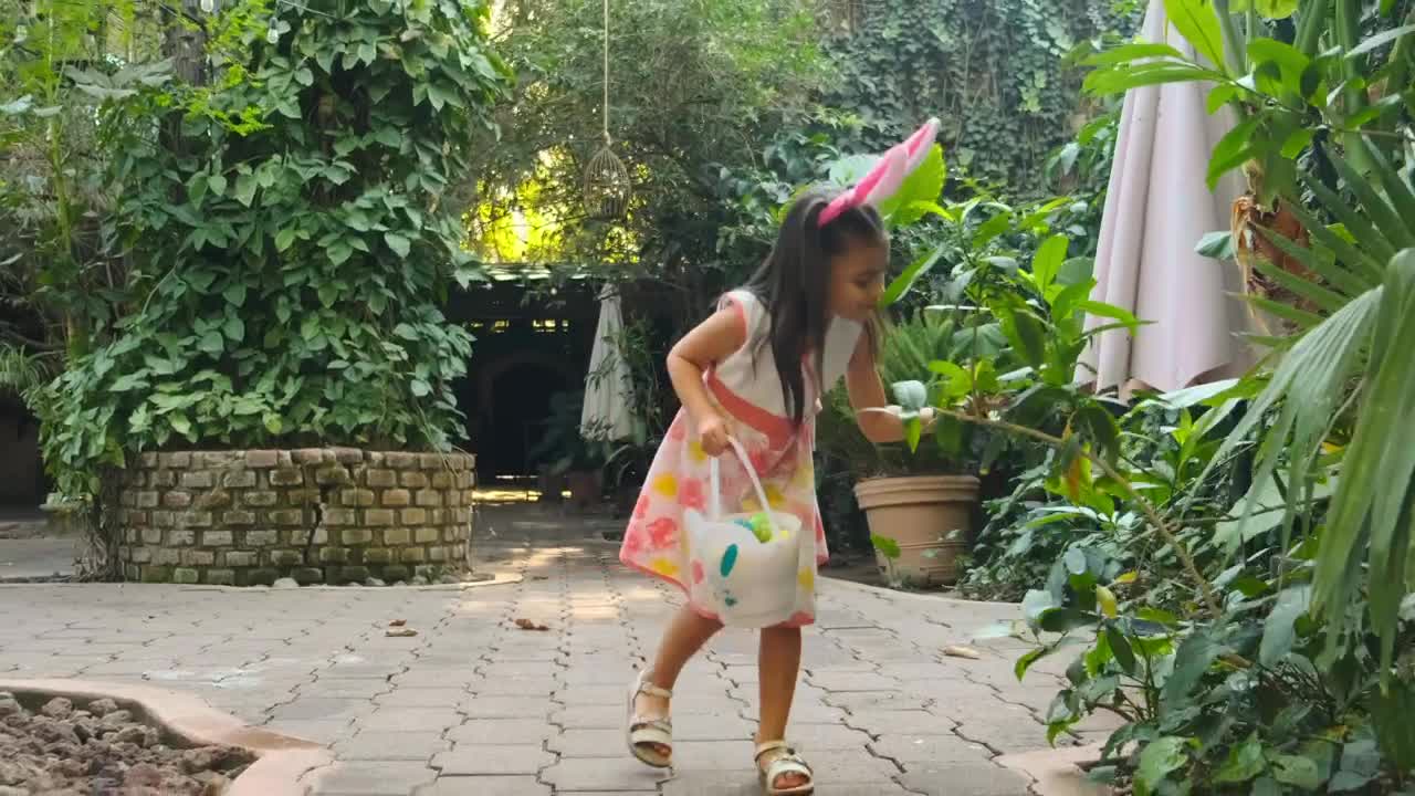 Stock Video Little Girl Collecting Easter Eggs Animated Wallpaper - Free Download