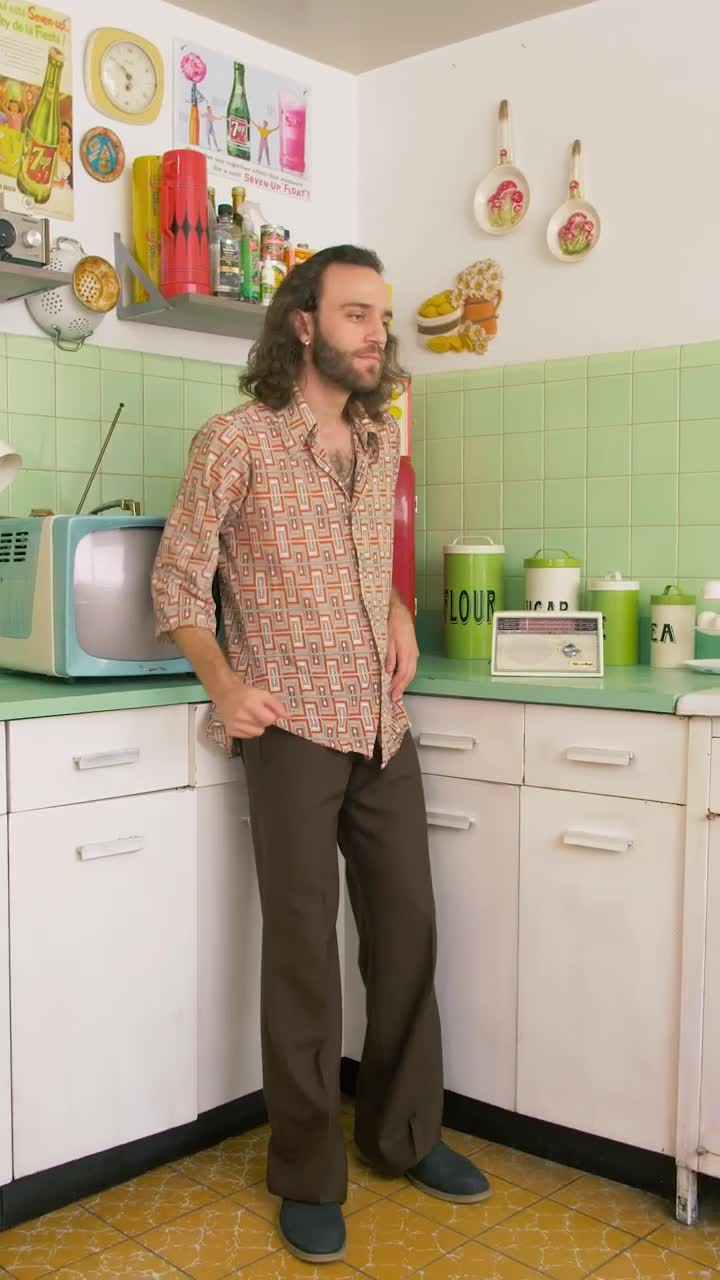 Stock Video Man Listening Radio And Dancing In The Kitche Animated Wallpaper - Free Download