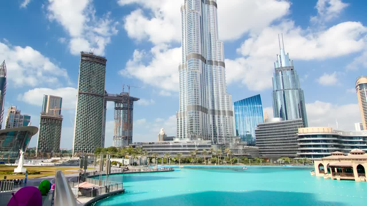 Stock Video Dubai Burj Khalifa Tower Time Lapse Live Wallpaper For PC - Free Download