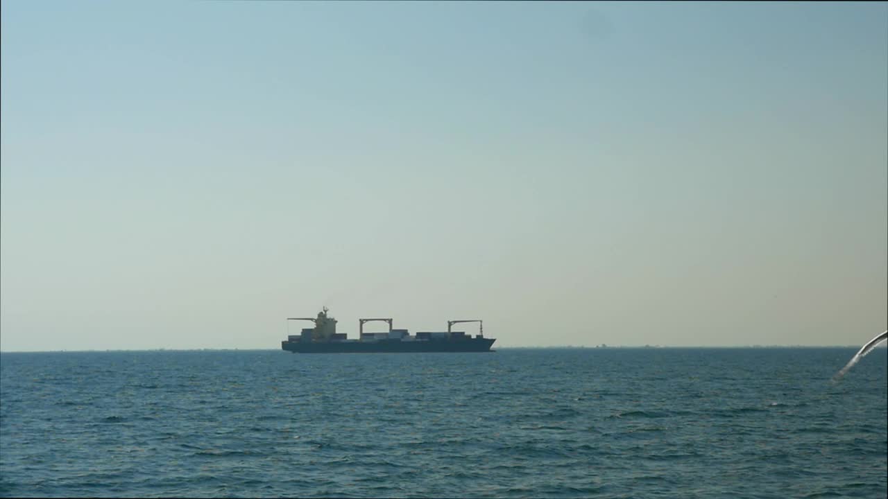 Stock Video Large Container Ship Out In The Ocean Animated Wallpaper - Free Download