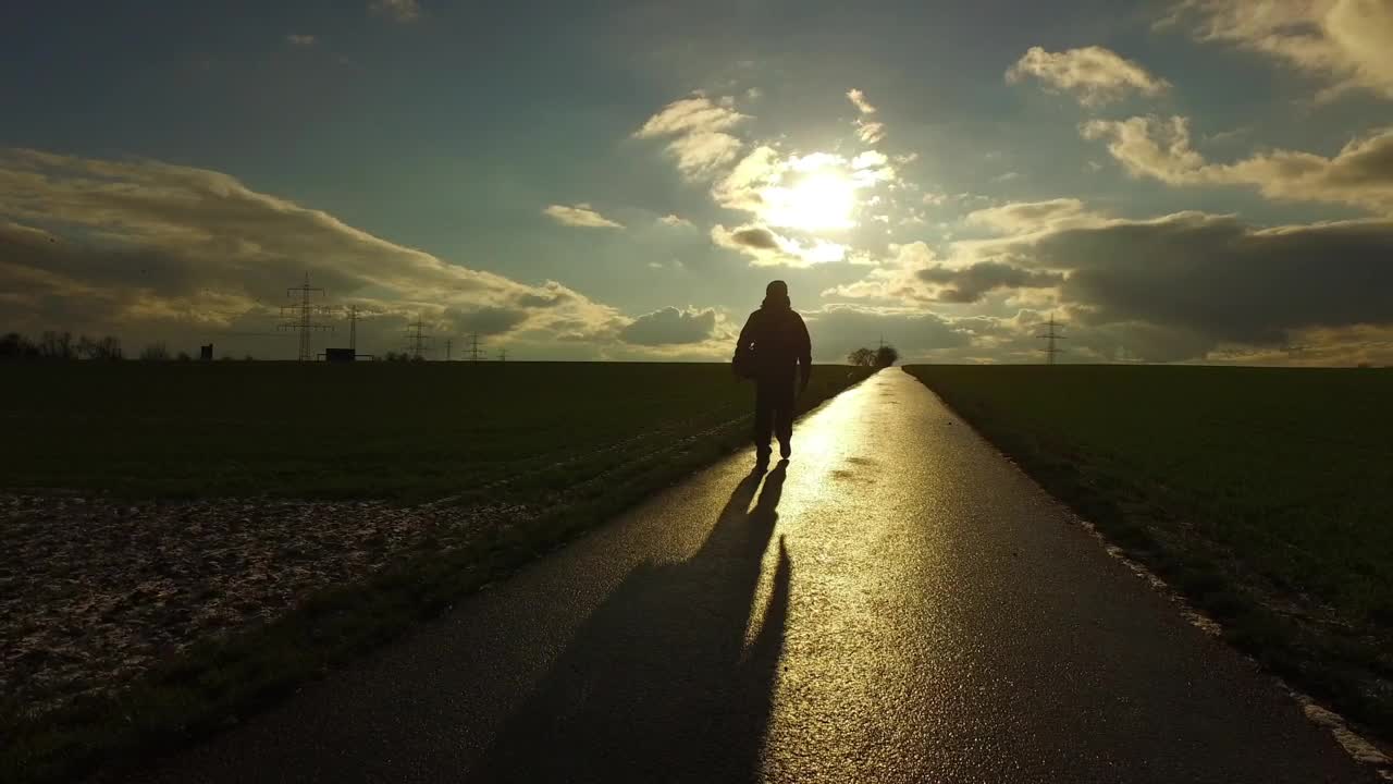 Video Stock Person Walking On A Path Through Agriculture Fields Live Wallpaper Free - Free Download