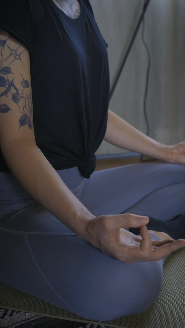 Stock Video Meditating Peacefully In Yoga Pose At Hom Animated Wallpaper - Free Download