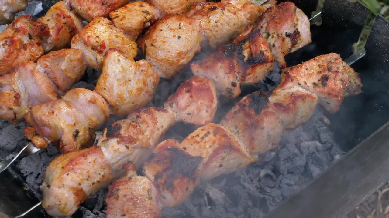 Video Stock Charcoal Meat Skewers Live Wallpaper For PC - Free Download