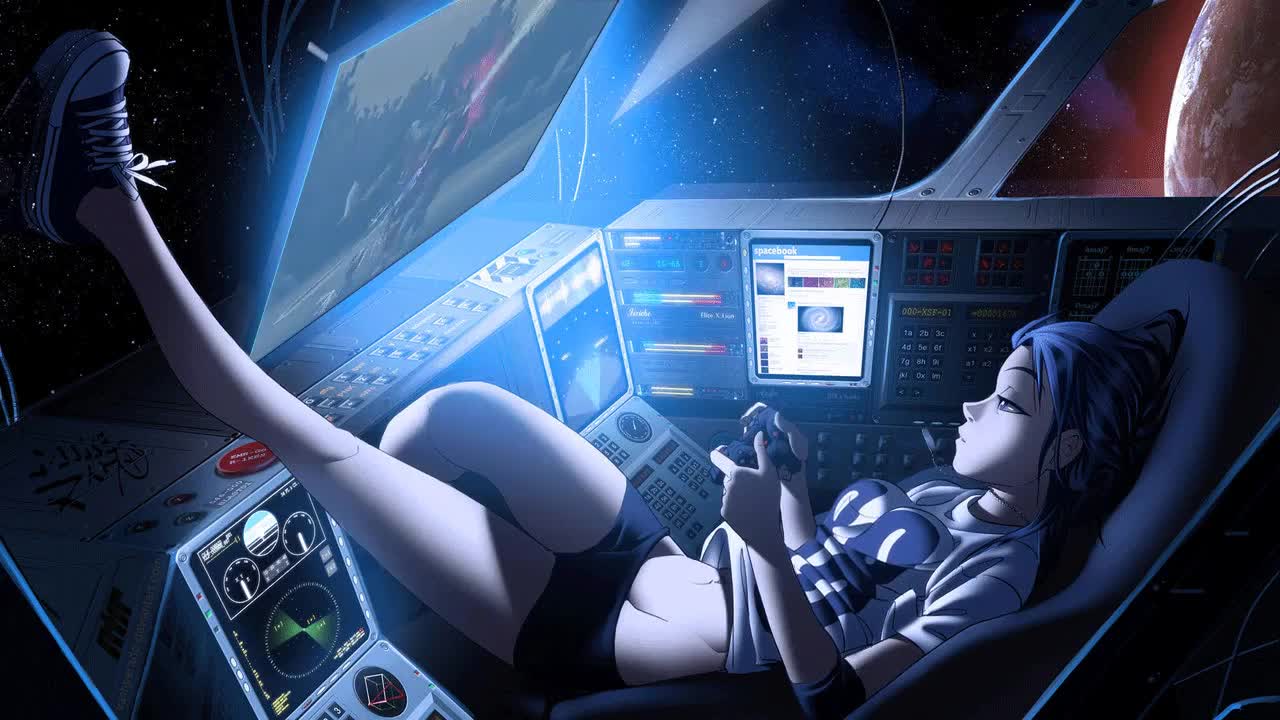 Gamer Girl in Space Video Live Wallpaper - Free Download