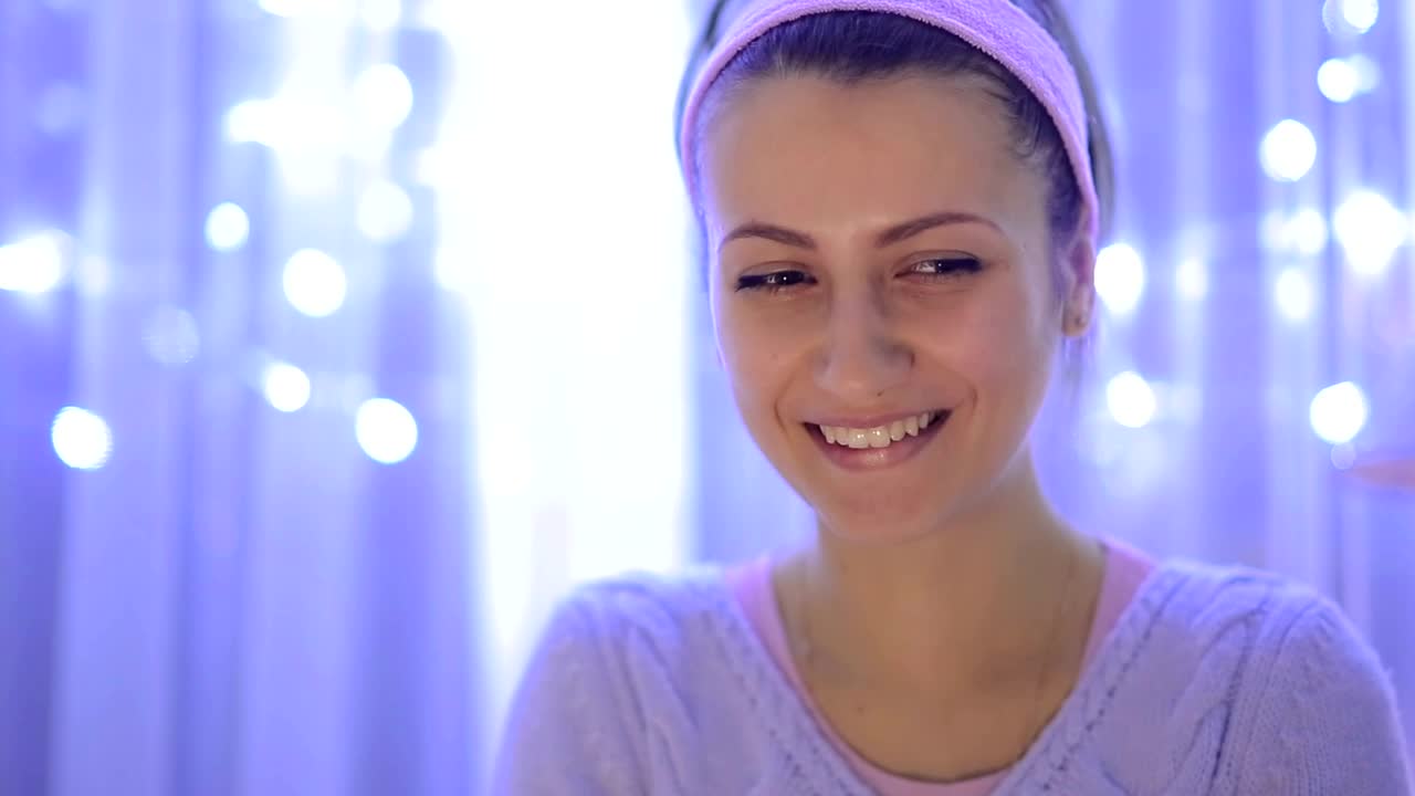 Stock Video Happy And Grateful Woman Wishing At Christmas Animated Wallpaper - Free Download