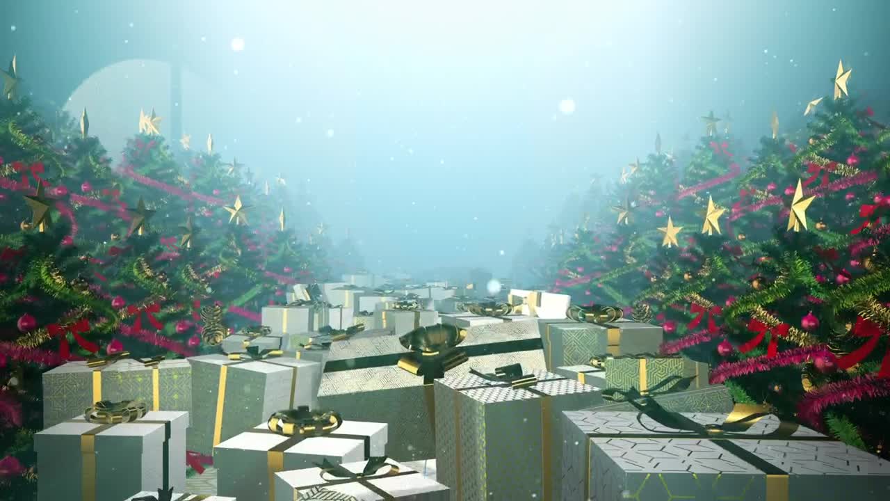 Stock Video Path Full Of Gifts And Christmas Trees Loop Video Live Wallpaper - Free Download