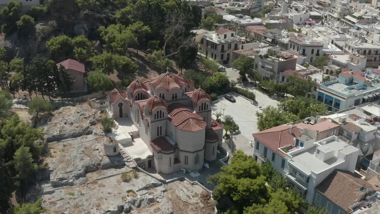 Stock Video Little Church In Athens Aerial Shot Animated Wallpaper - Free Download