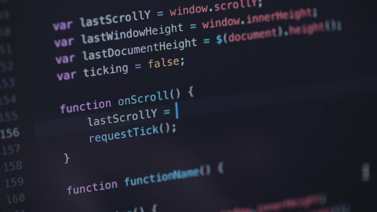 Free Video Stock Software Developer Working On Code Screen Close Up Live Wallpaper - Free Download