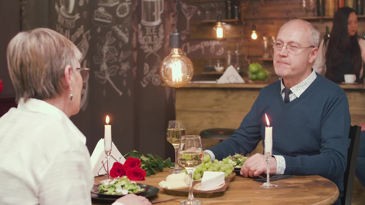 Stock Video Older Couple Enjoy Romantic Dinner Date Live Wallpaper - Free Download