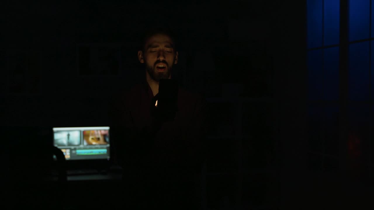 Stock Video Man Demonstrates Future Mobile App Voice Commands Animated Wallpaper - Free Download