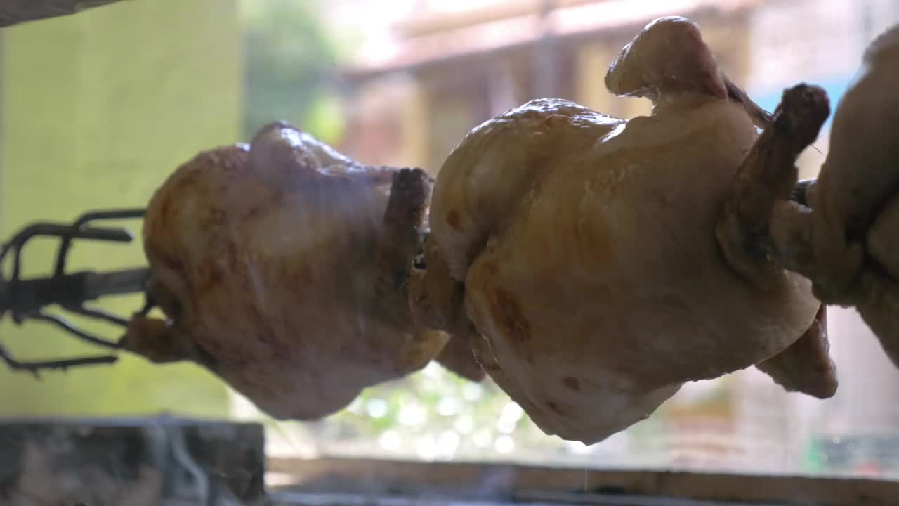 Video Stock Chickens Cooking On A Spit Live Wallpaper For PC - Free Download