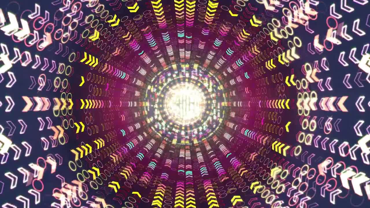 Stock Video Inside Of A Tube With Arrows And Colored Lights Animated Wallpaper - Free Download