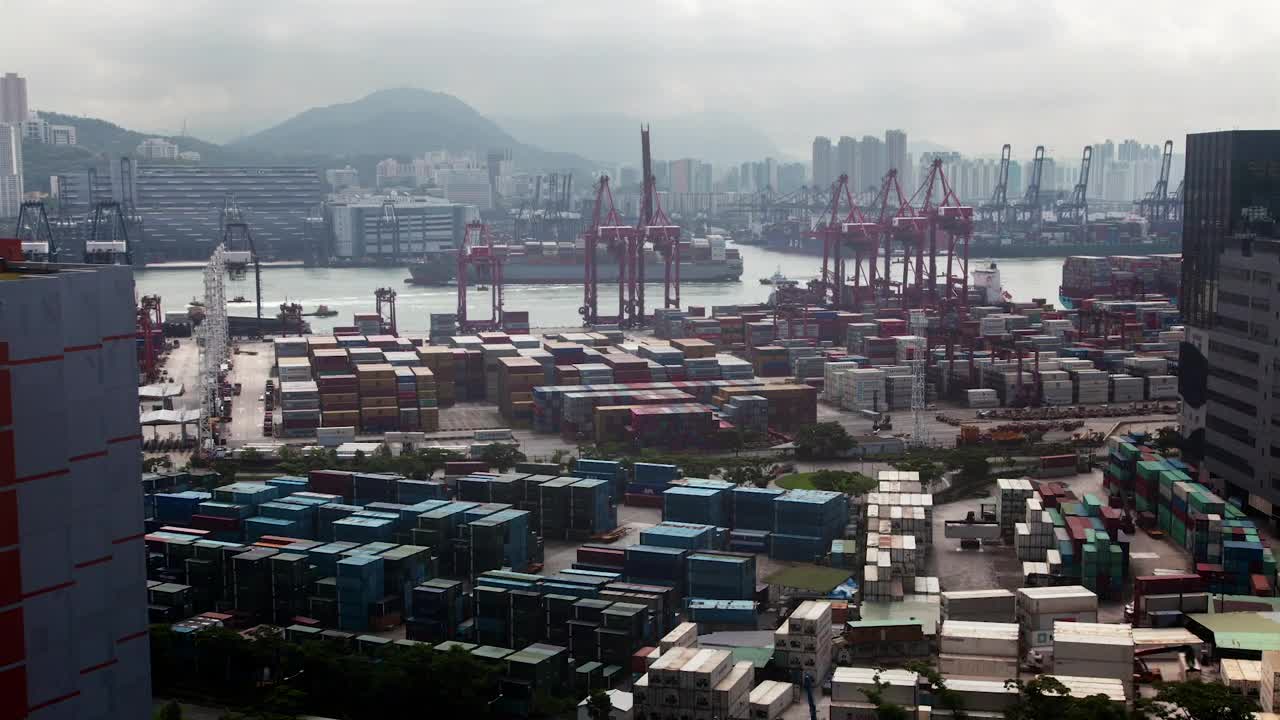 Stock Video Container Port On Peak Hour In Hong Kong Live Wallpaper For PC - Free Download