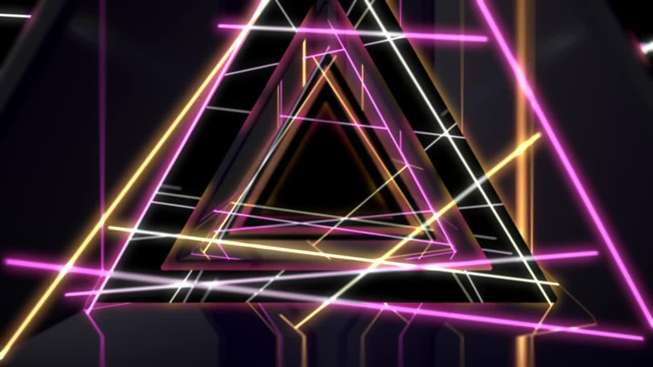 Free Stock Video Triangular Tunnel Of Mirrors And Neon Lights Live Wallpaper - Free Download