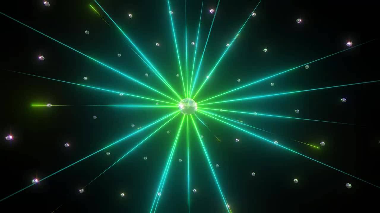 Stock Video Mirrored Sphere Shooting Rays Of Colored Ligh Animated Wallpaper - Free Download