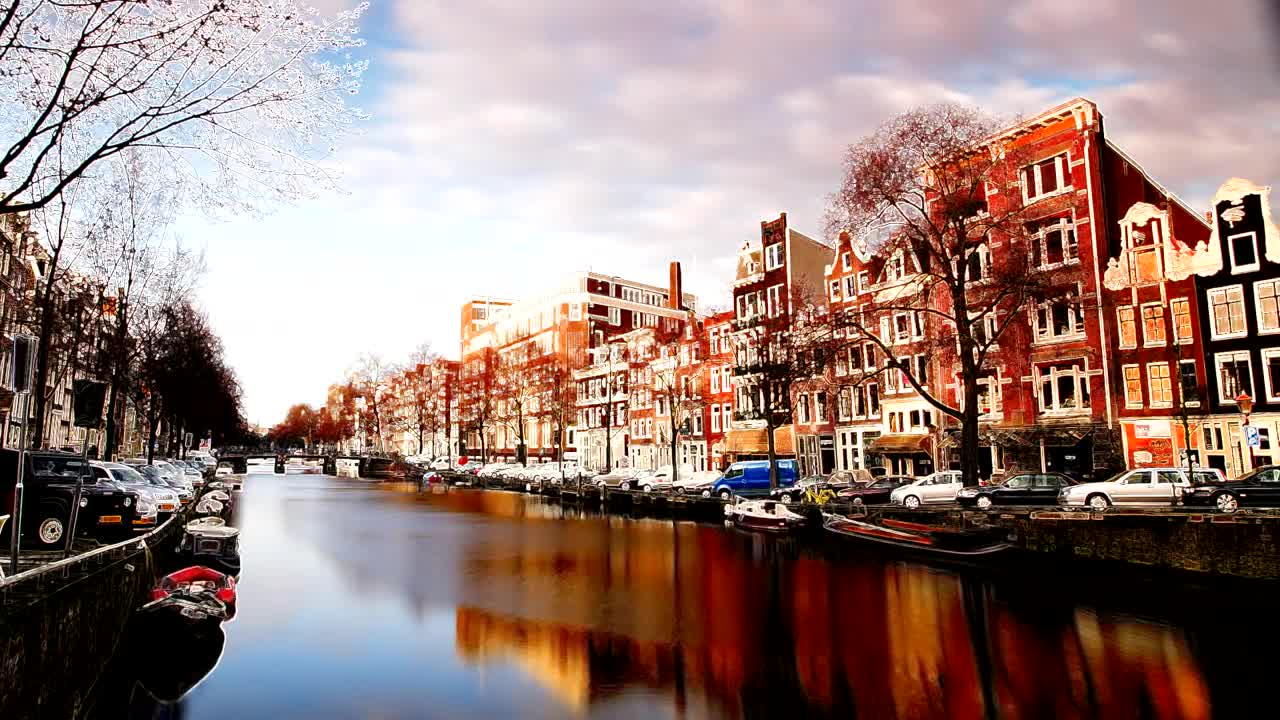 Video Stock Canal And Street Scene In Amsterdam Live Wallpaper For PC - Free Download