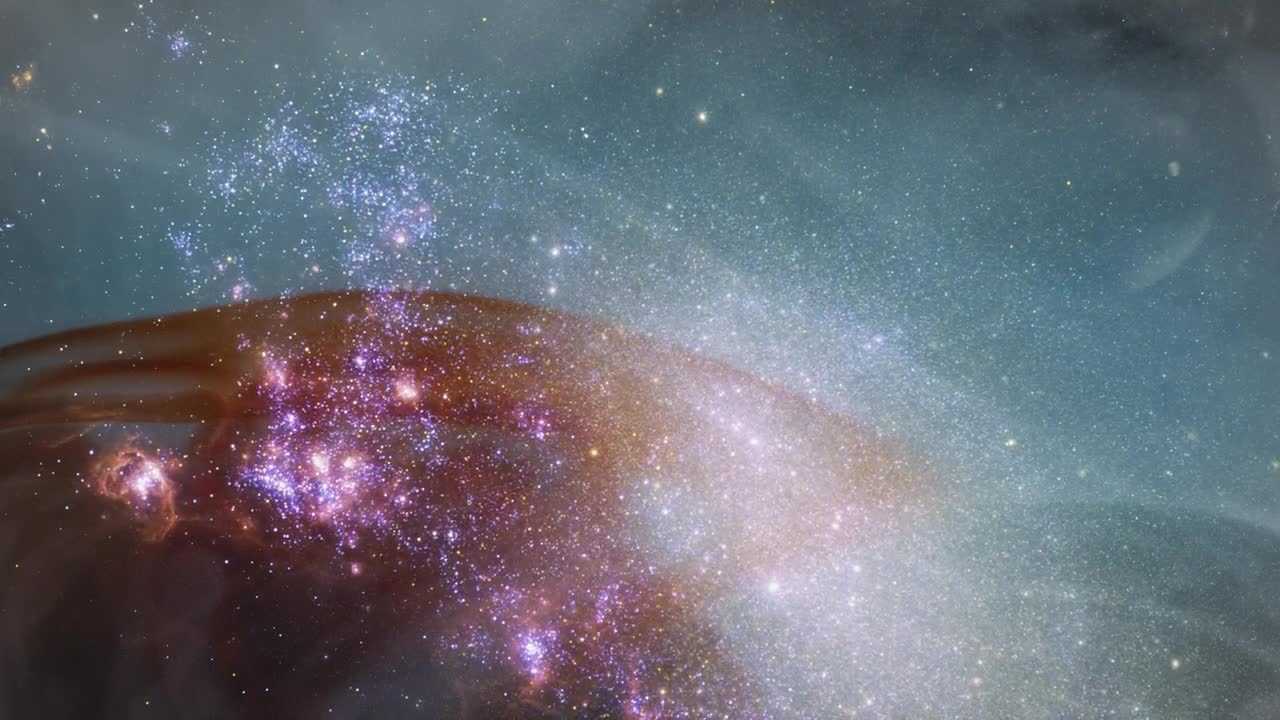 Stock Video Milky Way With Liquid Abstract Video Superimpose Animated Wallpaper - Free Download