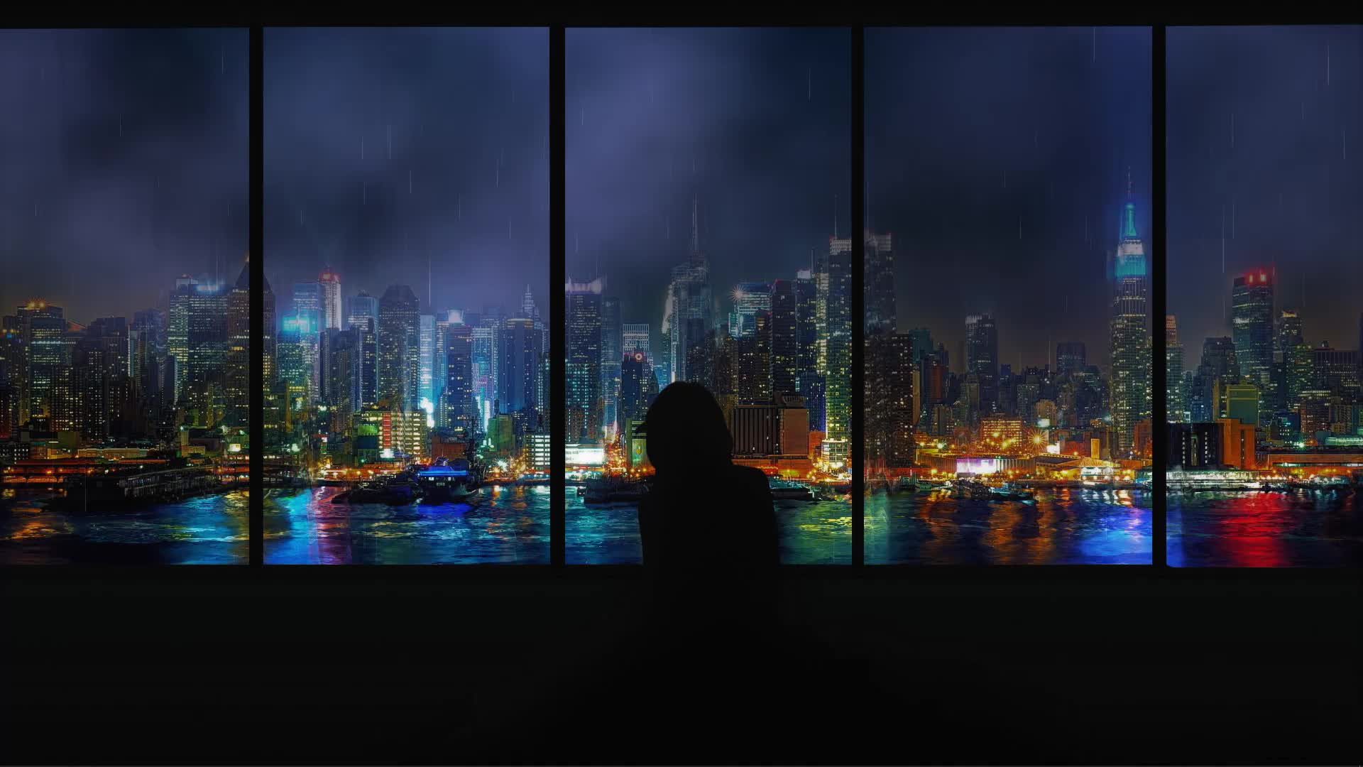 Rainy Night City 雨の夜の街 Live Wallpaper - Free Download
