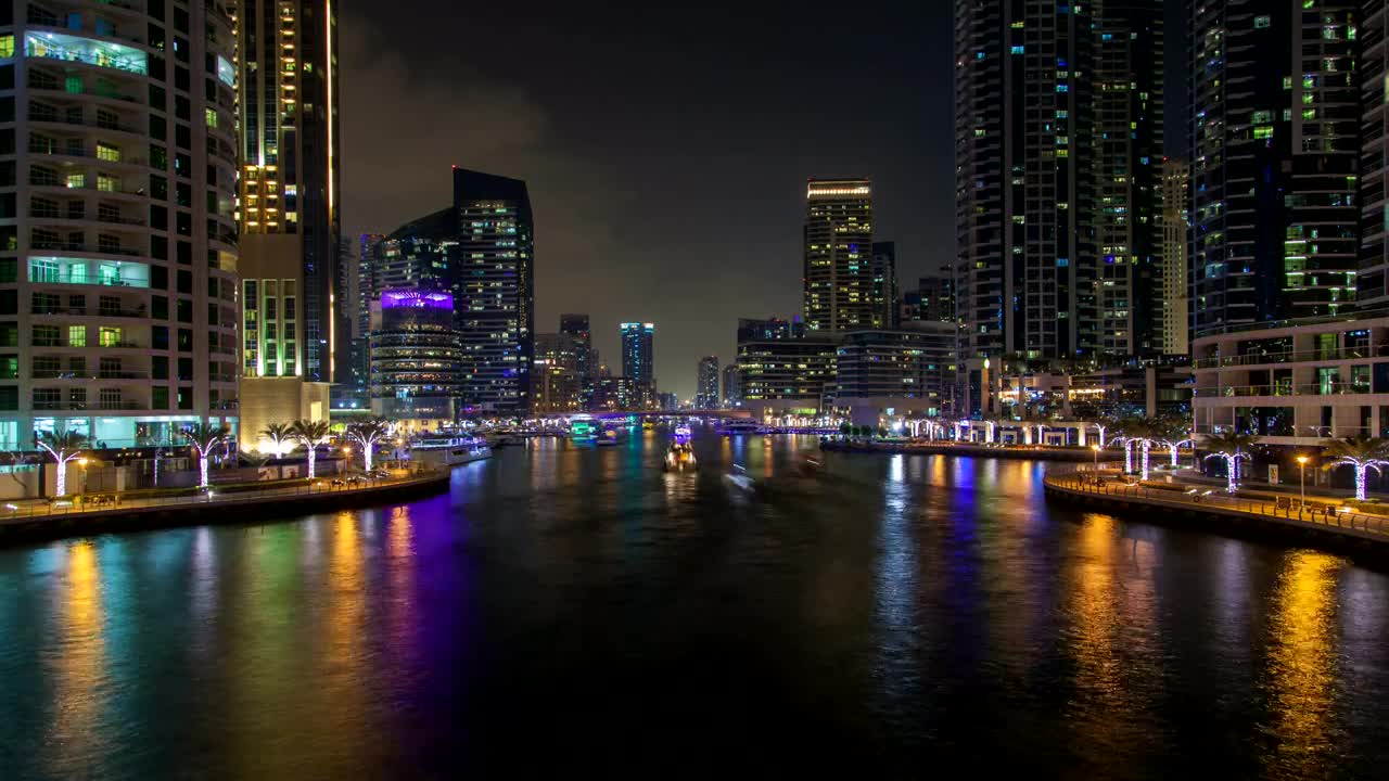 Stock Video Dubai Marina Traffic At Night Live Wallpaper For PC - Free Download