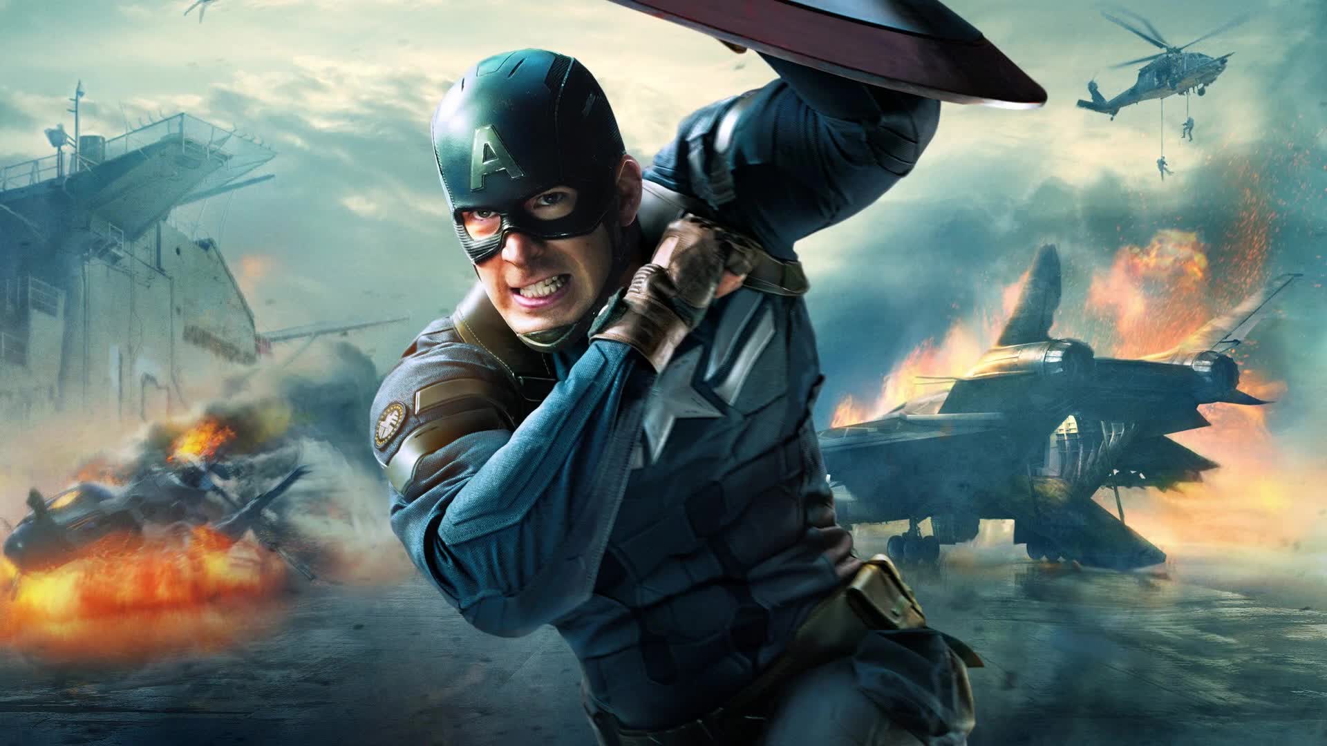 Captain  Amerika  Running  Live  Desktop  Wallpaper - Free Download