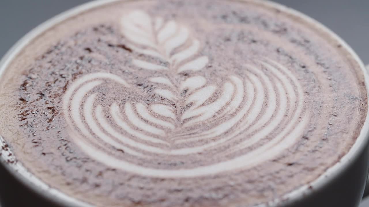 Stock Video Latte Leaf Drawing In A Cup Macro Close Up Animated Wallpaper - Free Download