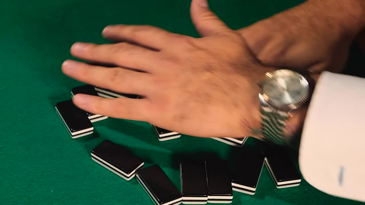 Stock Video Mixing Dominoes On A Gaming Tabl Animated Wallpaper - Free Download