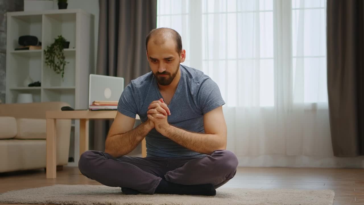 Stock Video Depressed Man Hangs Head In Isolation Live Wallpaper For PC - Free Download