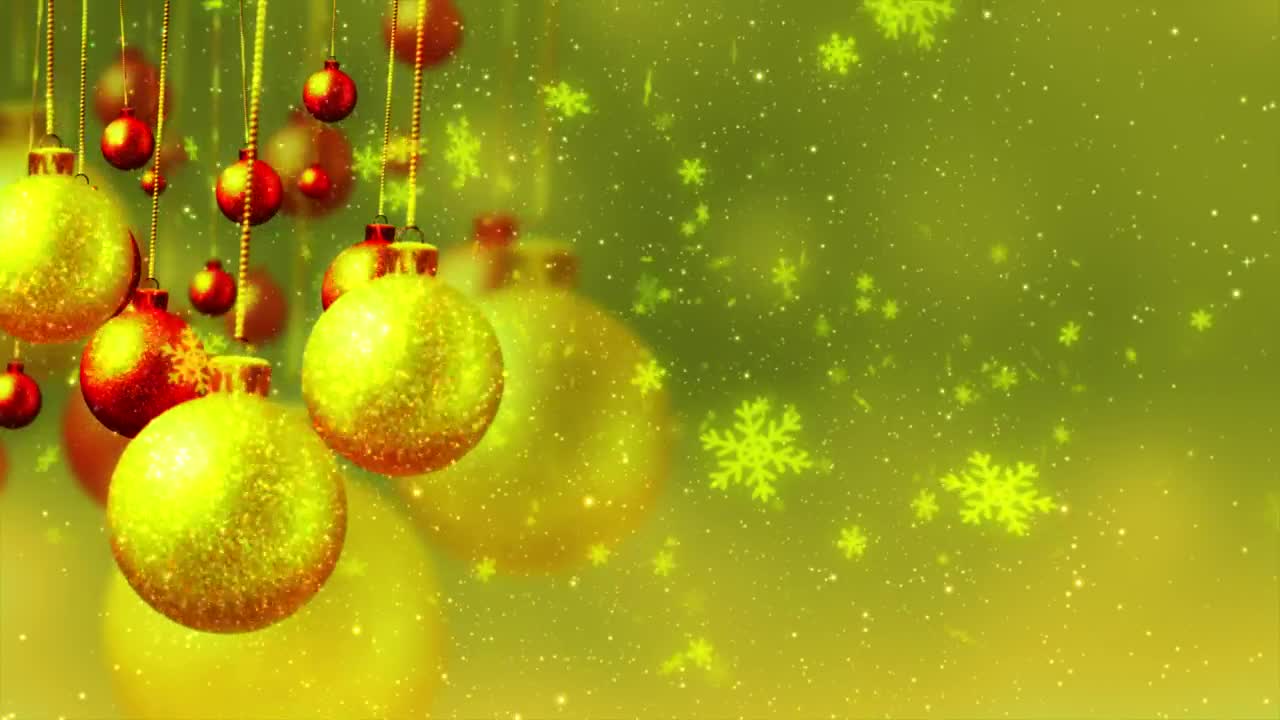 Video Stock Christmas Balls Filled With Golden Glitter Live Wallpaper For PC - Free Download