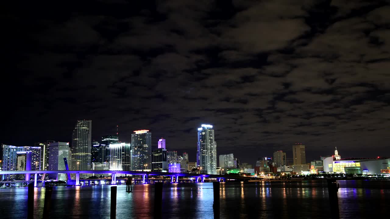 Stock Video Night Lights Across Miami Live Wallpaper - Free Download