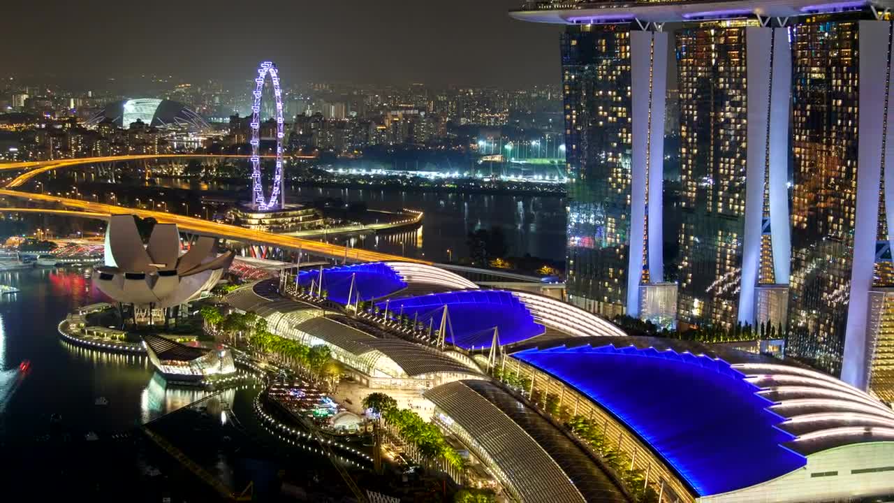 Free Stock Video Singapore Marina Bay Area At Night Live Wallpaper - Free Download