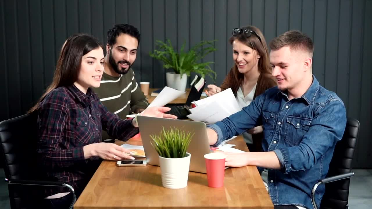 Stock Video Motivated Team Celebrates Financial Success Live Wallpaper - Free Download